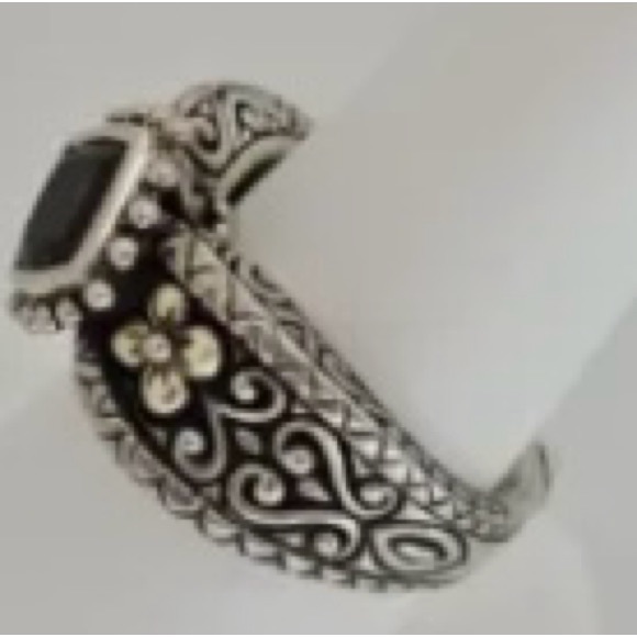 Barbara Bixby Sterling Silver and 18K Gold Cushion Cut Garnet Ring - Picture 4 of 15